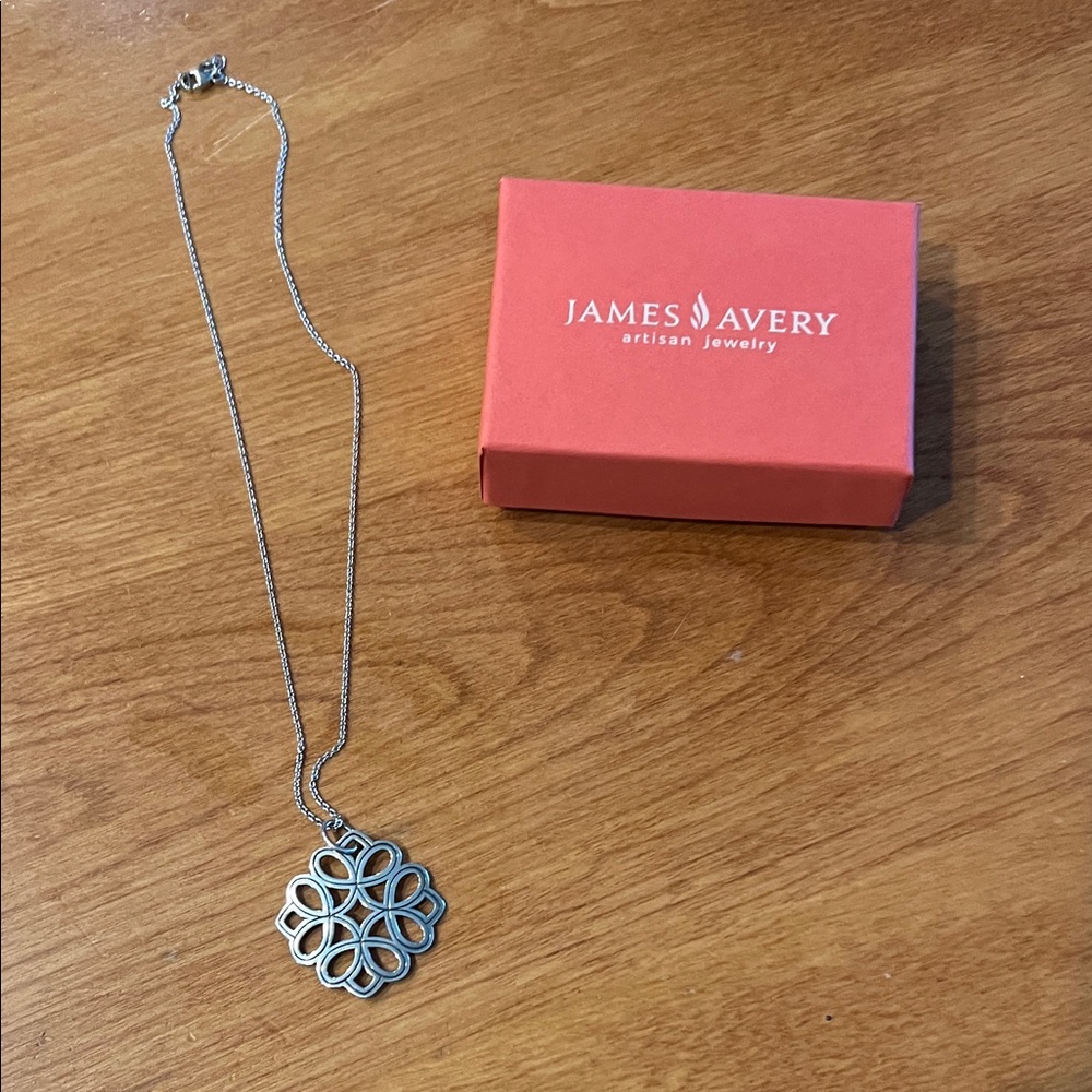 James Avery Silver Necklace with Floral Pendant